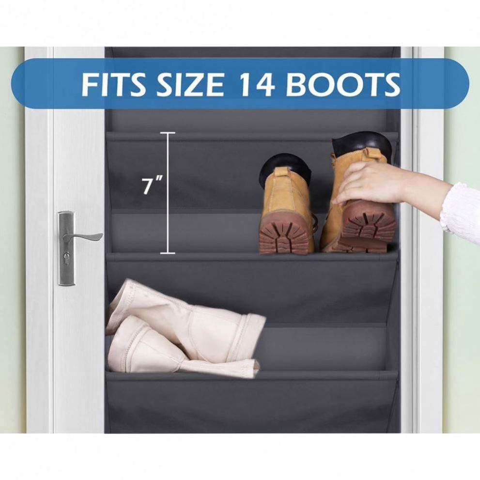 Heavy Duty organizador de sapateira suspensa Deep Pockets Over The Door Hanging Shoe Rack Organizer with Hooks