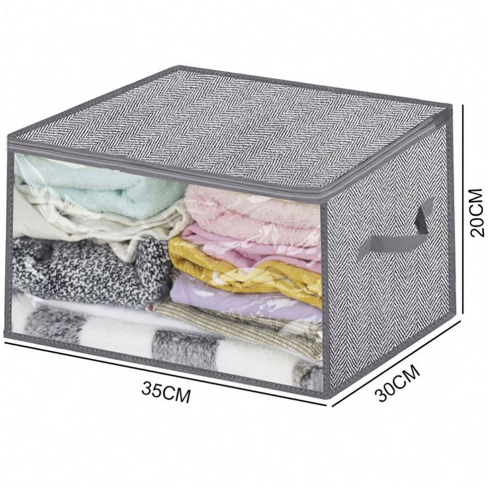 Large acity quilt storage bag clear window Folding clothes blanket bedding storage organizer under bed storage bag