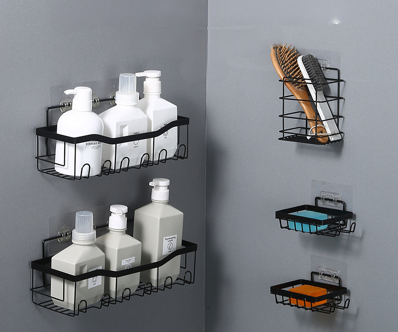 Wall mounted adhesive bathroom shelves for shower caddy storage accessories organizer kitchen organizer rack