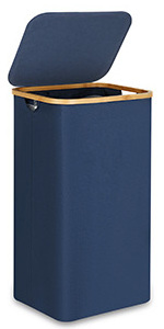 100L Tall Laundry Basket with Bamboo Handles for Clothes and Toys Storage, Freestanding Collapsible Laundry Hamper