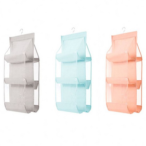 Folding Sundry Pocket Handbag Hanging Bag Storage Organizer 6 8 Pocket Foldable 3 Layers Customized Logo Closet Organizer Square