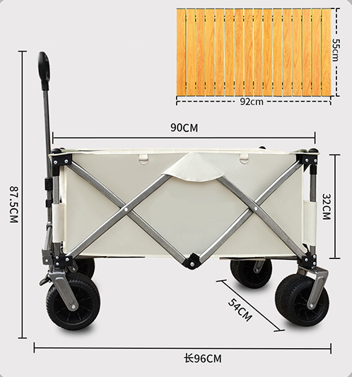 Manufacturer outdoor camping equipment wagon cart foldable beach trolley collapsible cart with table board