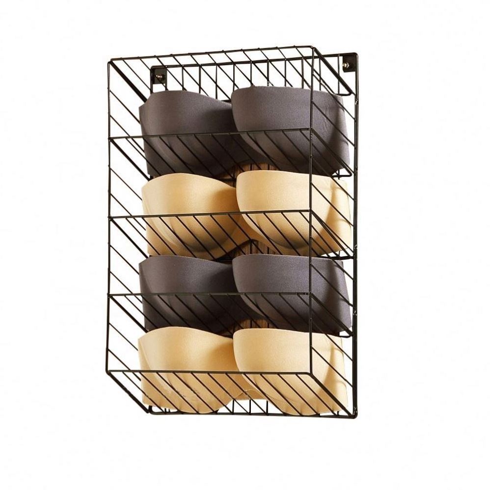 Wall Mounted Iron storage rack for socks underwear hanger household wardrobe clothes pants storage hanging bag no trace sorting