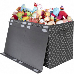 Hot Selling Products Non-woven Fabric Collapsible Storage Box with Folding Lids and Fabric Handles