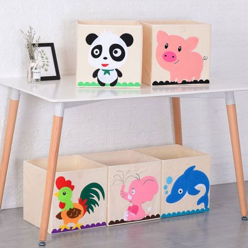 Foldable Animal Toy Storage Box Oxford Cube Chest Basket Organizer  toys storage organizer  for kids