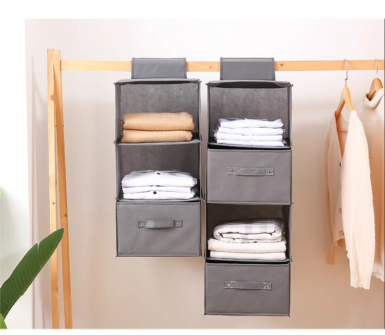 Hanging Closet Organizers and Storage 3 4 5-Shelf Foldable Fabric Hanging Clothes Storage Bags For Closet