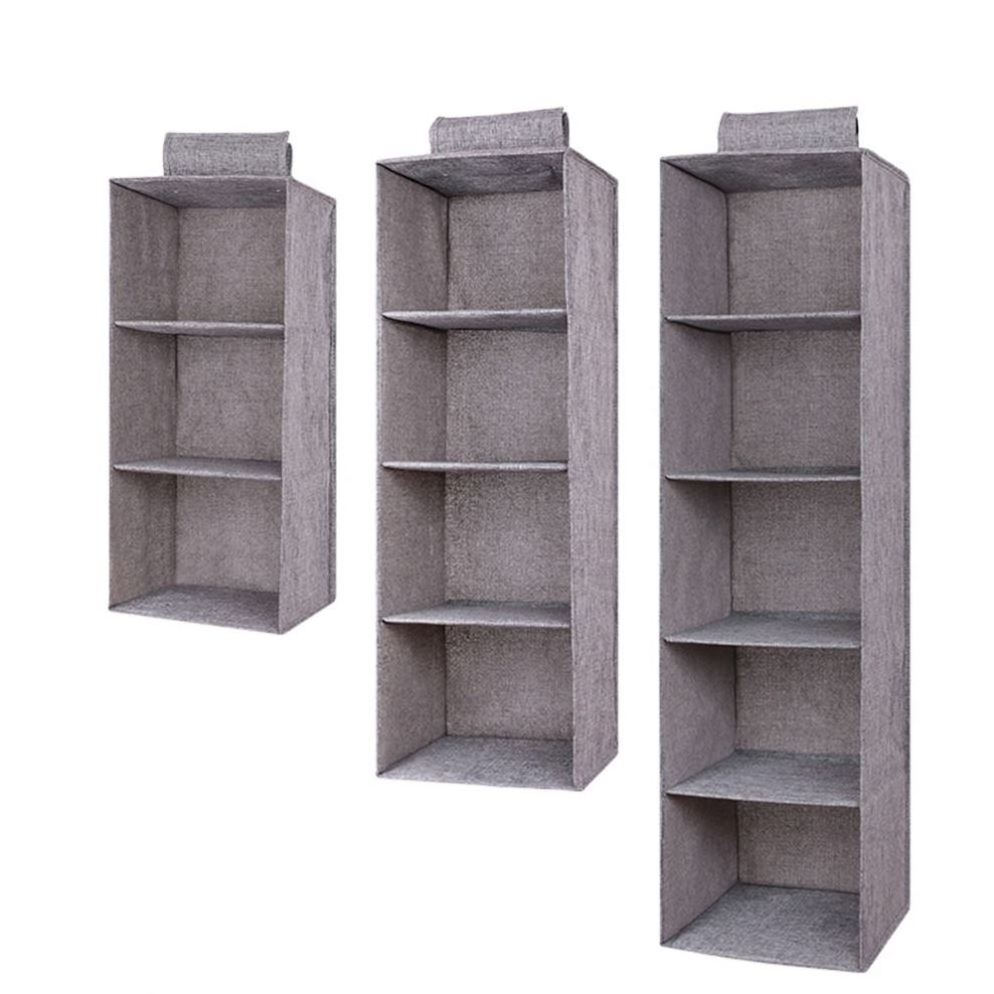 Hanging Closet Organizers and Storage 3 4 5-Shelf Foldable Fabric Hanging Clothes Storage Bags For Closet