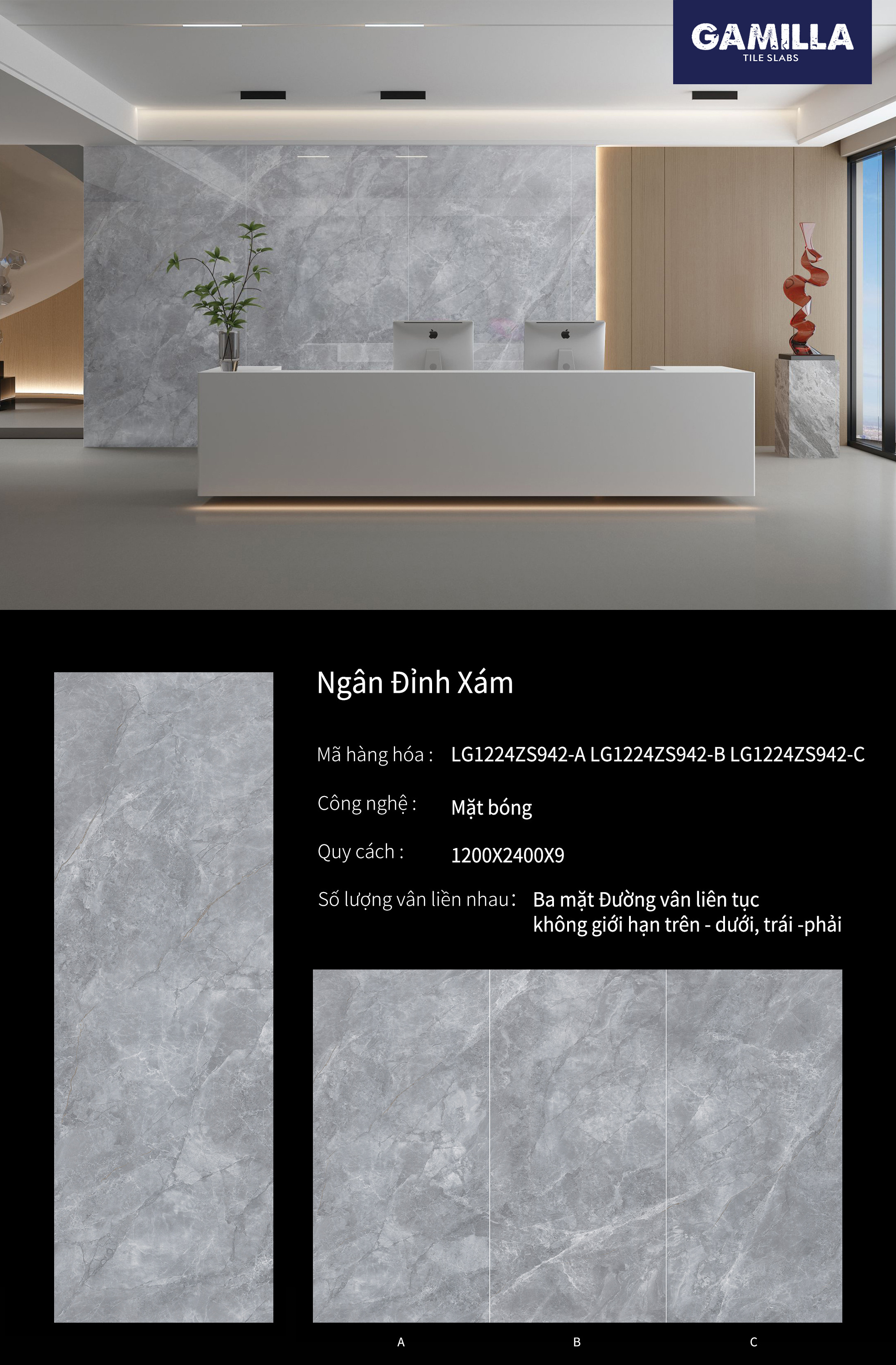 Tile Sintered Stone Sliver Tripod Grey 1200*2400*9  granite bathroom tiles wall panels wall interior