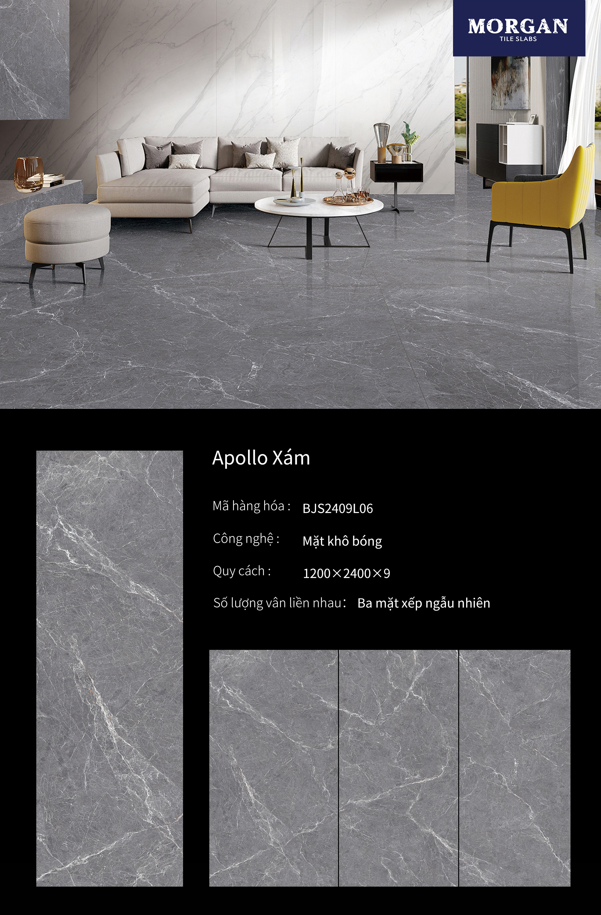 Sintered Stone Apollo Grey sheet 1200*2400*9 Dry particle polish modern design style with bulk sale