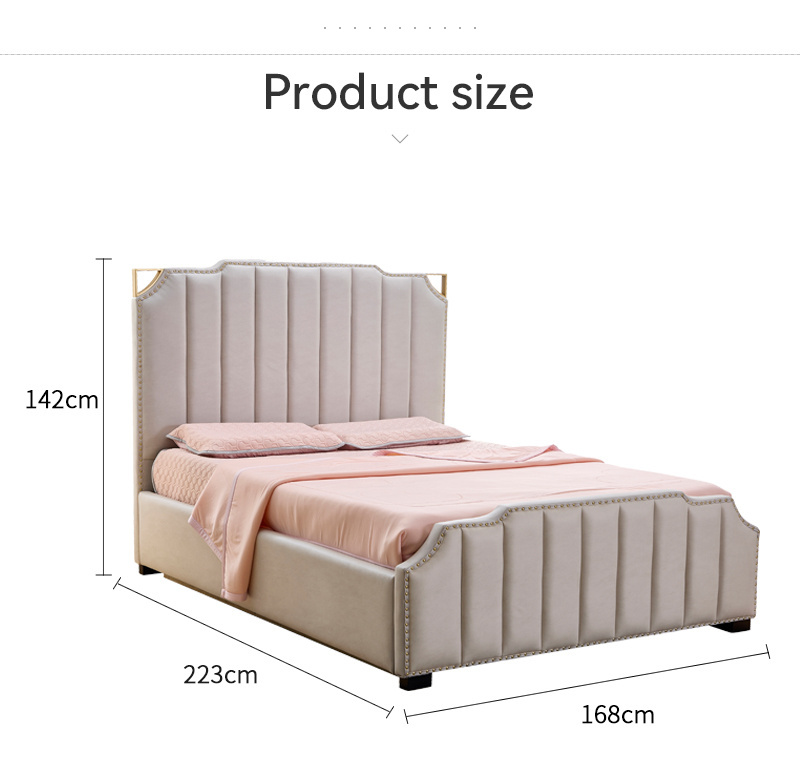 Customized modern bedrooms sets double full king queen size headboard bed frame wooden queen bed frame with storage