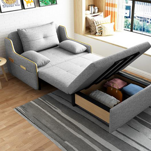 Wholesale Modern Simple Style Living Room Single Sleeper Sofa Fabric Pull Out Sofa Bed With Storage