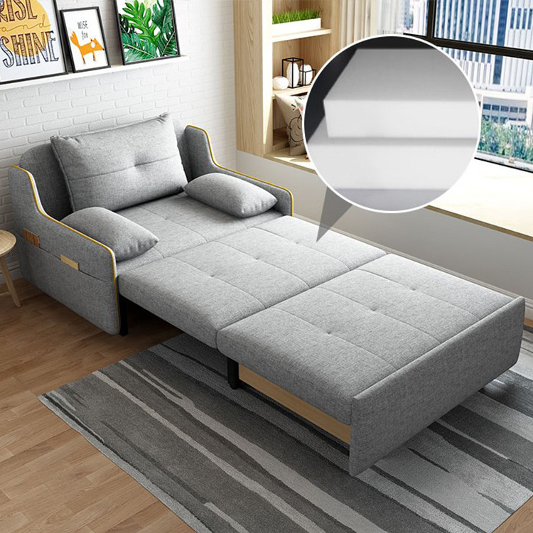 Wholesale Modern Simple Style Living Room Single Sleeper Sofa Fabric Pull Out Sofa Bed With Storage