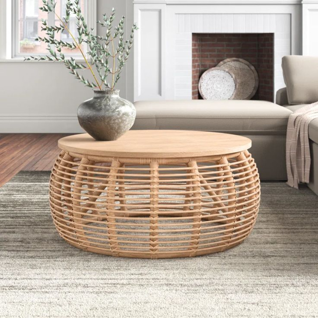 Rattan / Wicker Coffee Tables Living Room Decoration Wicker Interior Furniture Handmade Table Handwoven Rattan Modern