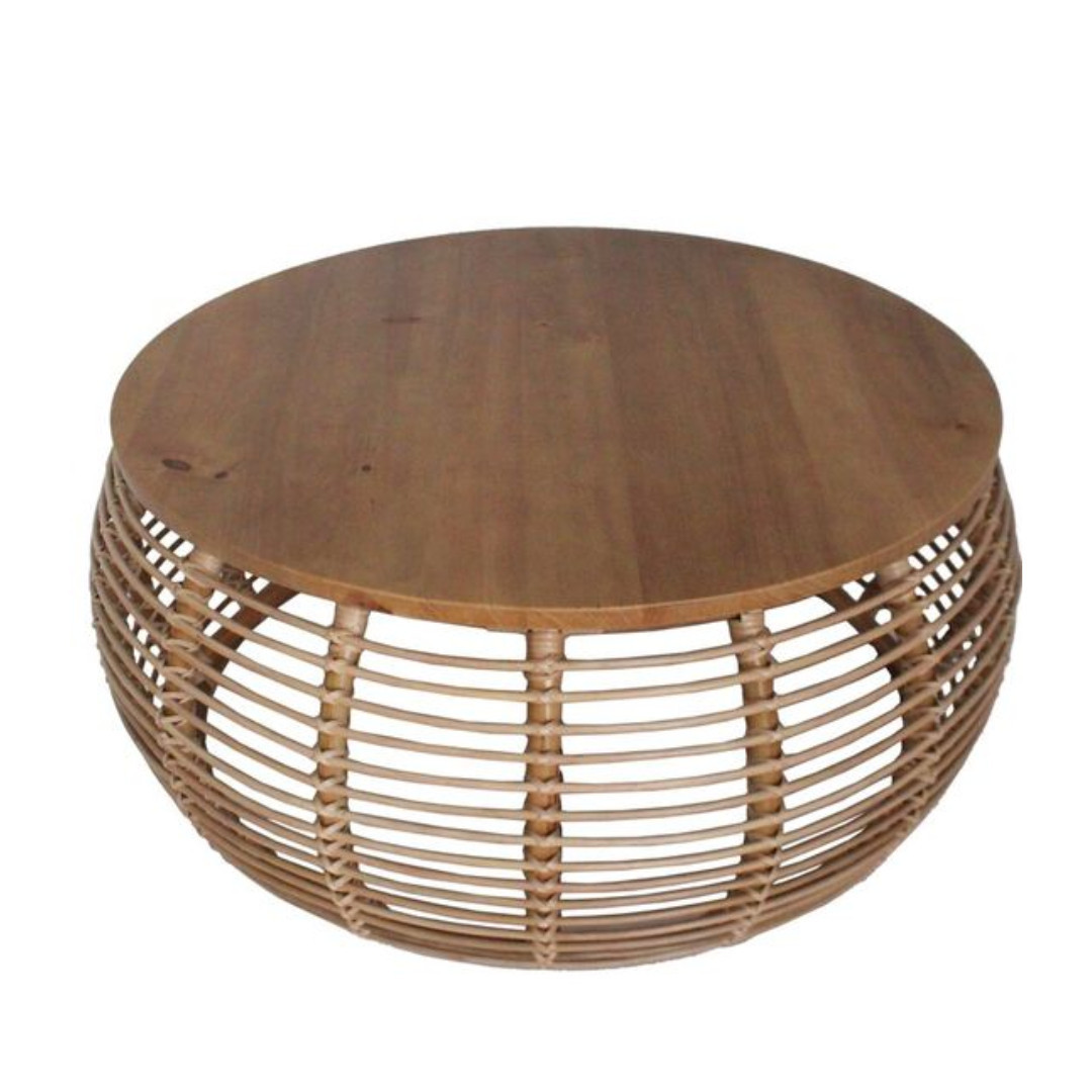 Custom Handwoven Rattan Wood Coffee Tea Table Dining Chairs & Side Table Decoration Wicker Interior Furniture From Viet Nam