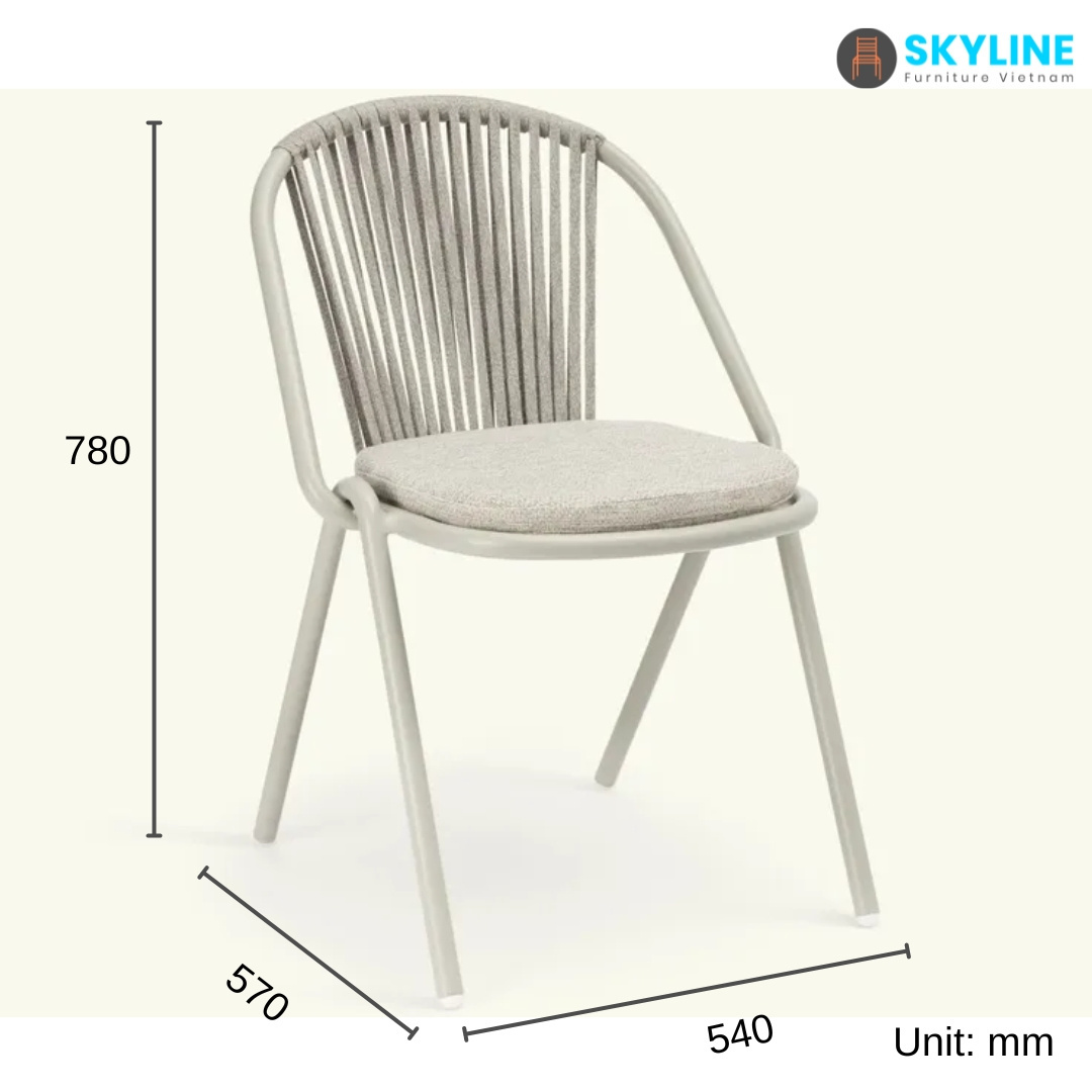 Outdoor dining chairs Rattan/Rope set patio furniture new style restaurant leisure rope garden chairs