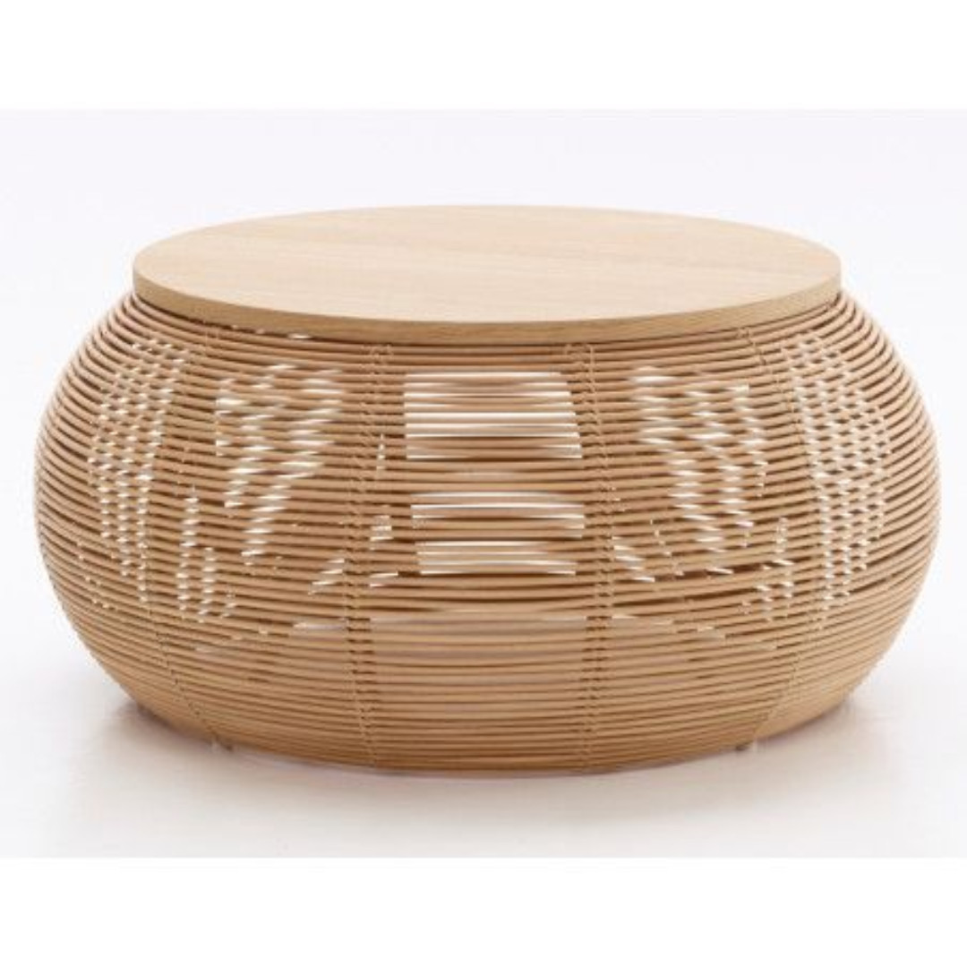 Rattan Coffee Table Living Room Decoration Wicker Interior Furniture Handmade Side Table Handwoven Rattan Wood Modern