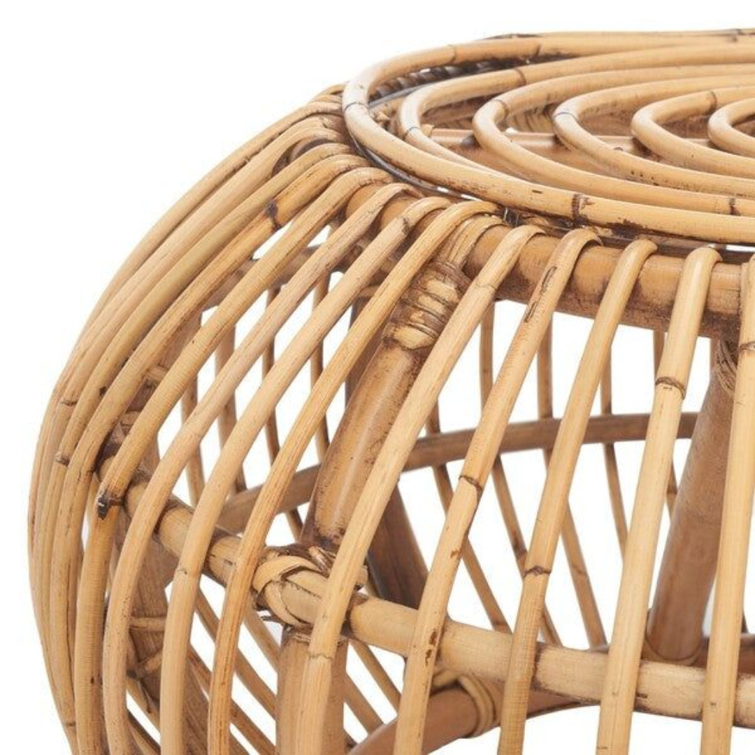 Corner Rattan Table Living Room Decoration Wicker Interior Furniture Handmade Side Table Handwoven Rattan Wood Modern