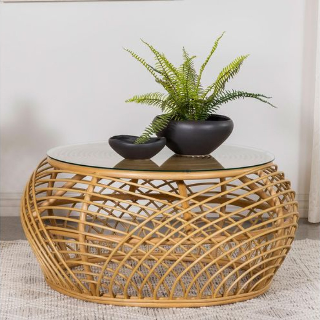 High Quality Rattan Coffee Tea Table Living Room Decoration Wicker Handmade Side Table Handwoven Rattan Wood Modern from Vietnam