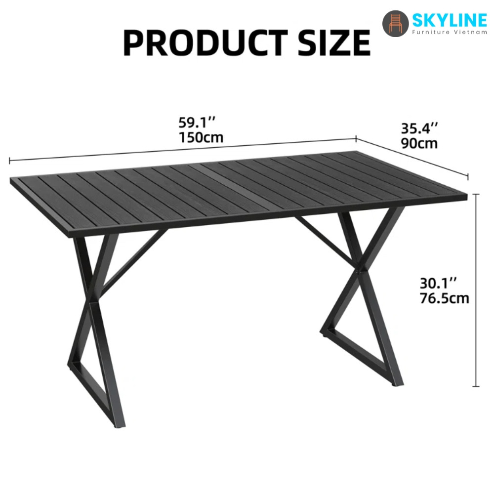 Skyline Luxury Restaurant Furniture Outdoor Tables Aluminum Garden Furniture Modern Extension Patio Dining Table