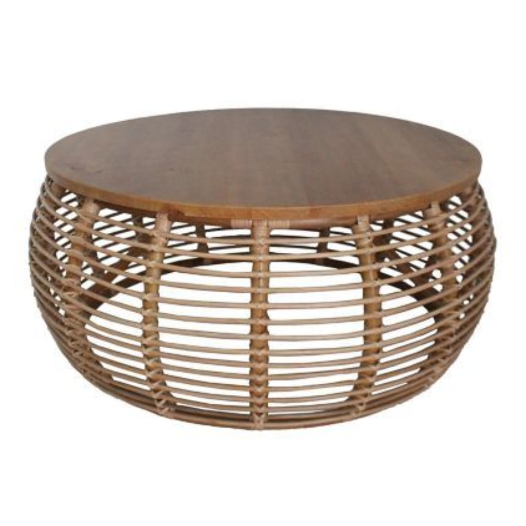 Modern Handwoven Rattan Wood Coffee Tea Table Dining Chairs & Side Table Decoration Wicker Interior Furniture