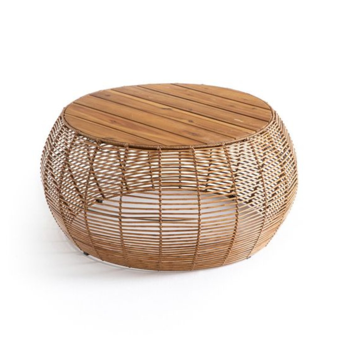 Rattan Coffee Table Living Room Decoration Wicker Interior Furniture Handmade Side Table Handwoven Rattan Wood Modern