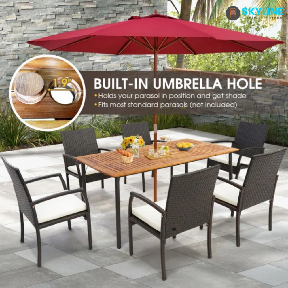 Skyline Outdoor Restaurant Furniture Dining Modern Patio Furniture Garden Dining Table for kitchen