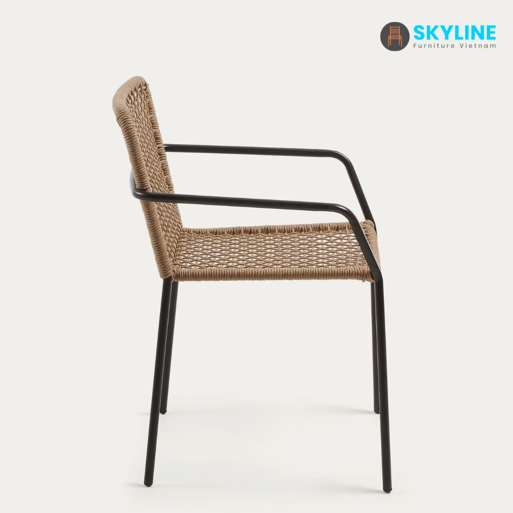 Modern Nordic Ash Wood Woven Wicker Cafe Chair Dining Chair Rattan/ Rope Home Furniture Wood Chair from Viet Nam