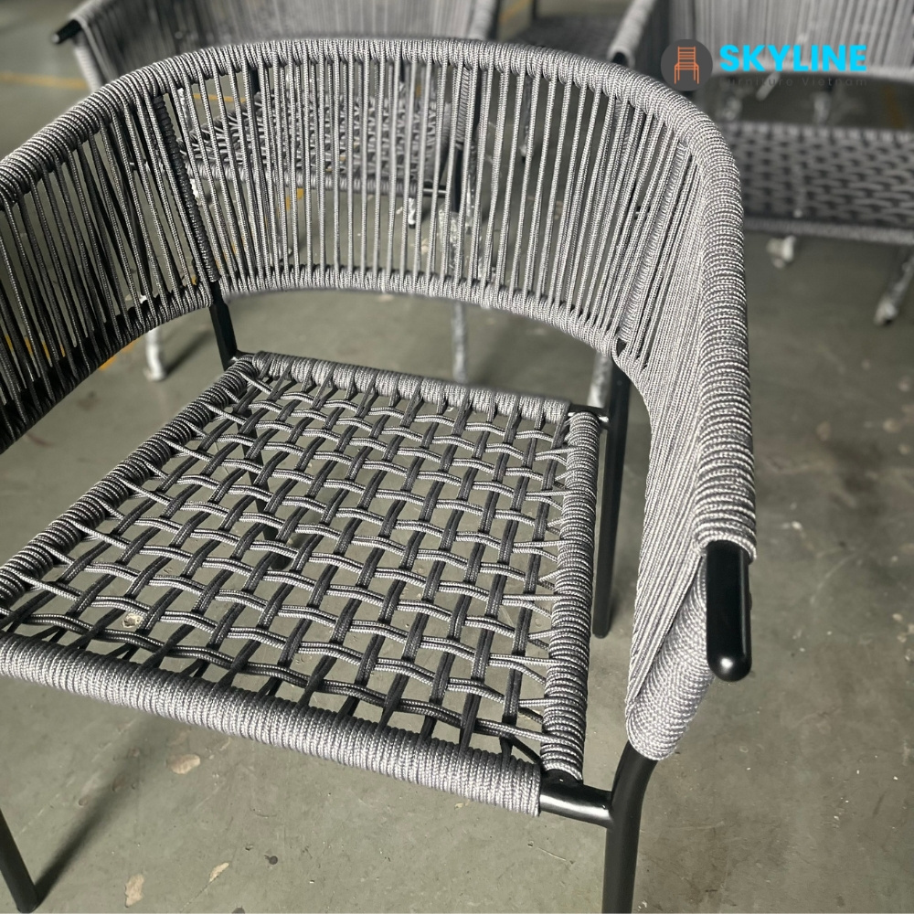 Skyline  Modern Rattan Furniture Patio Garden Chair Durable Aluminum Outdoor Dining Chairs For Restaurant