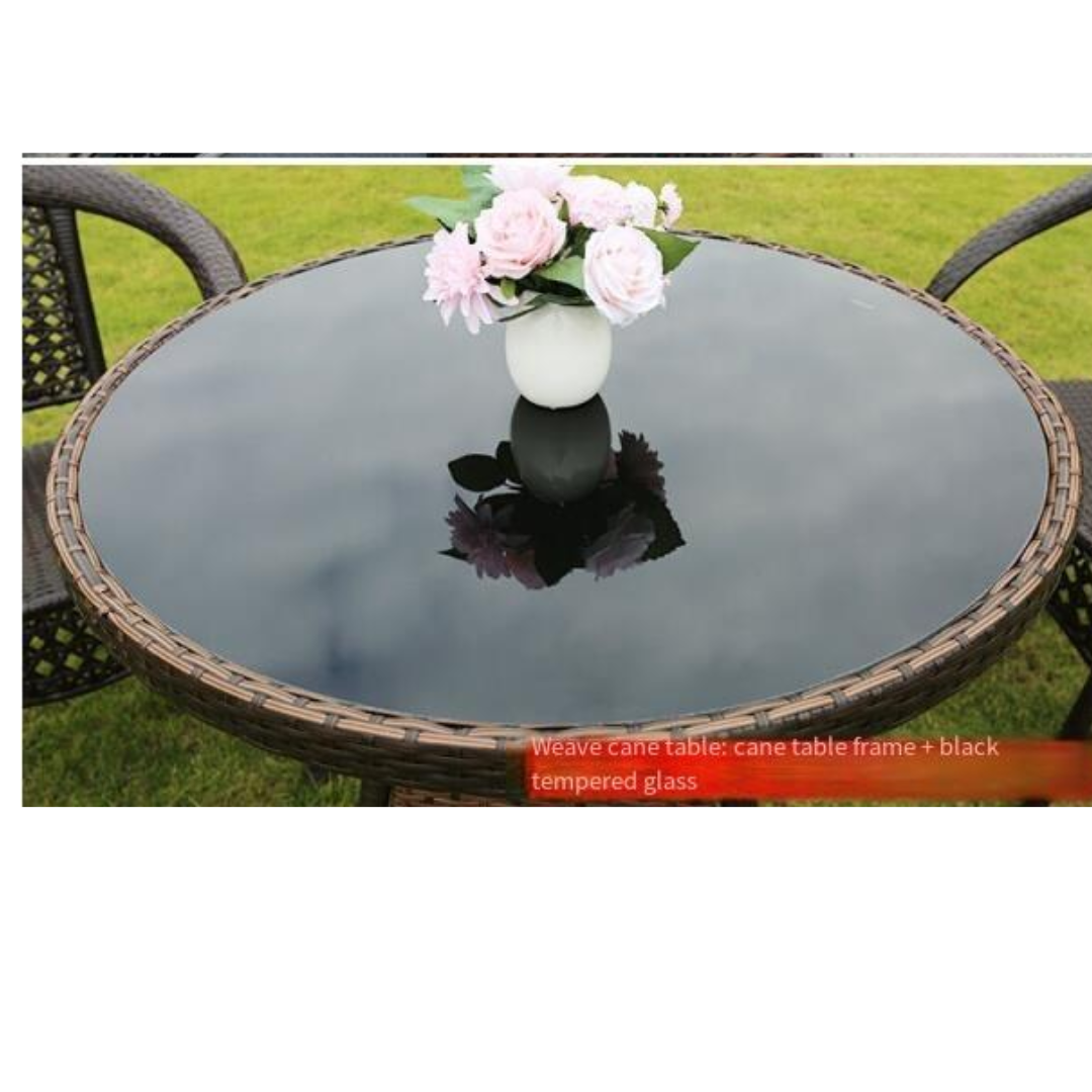 High quality comfortable leisure outdoor furniture set high back patio rattan wicker garden dining table and chairs