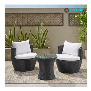 Skyline OUTDOOR PLASTIC RATATE TABLE AND CHAIR SET Outdoor Patio Garden Balcony Furniture Set