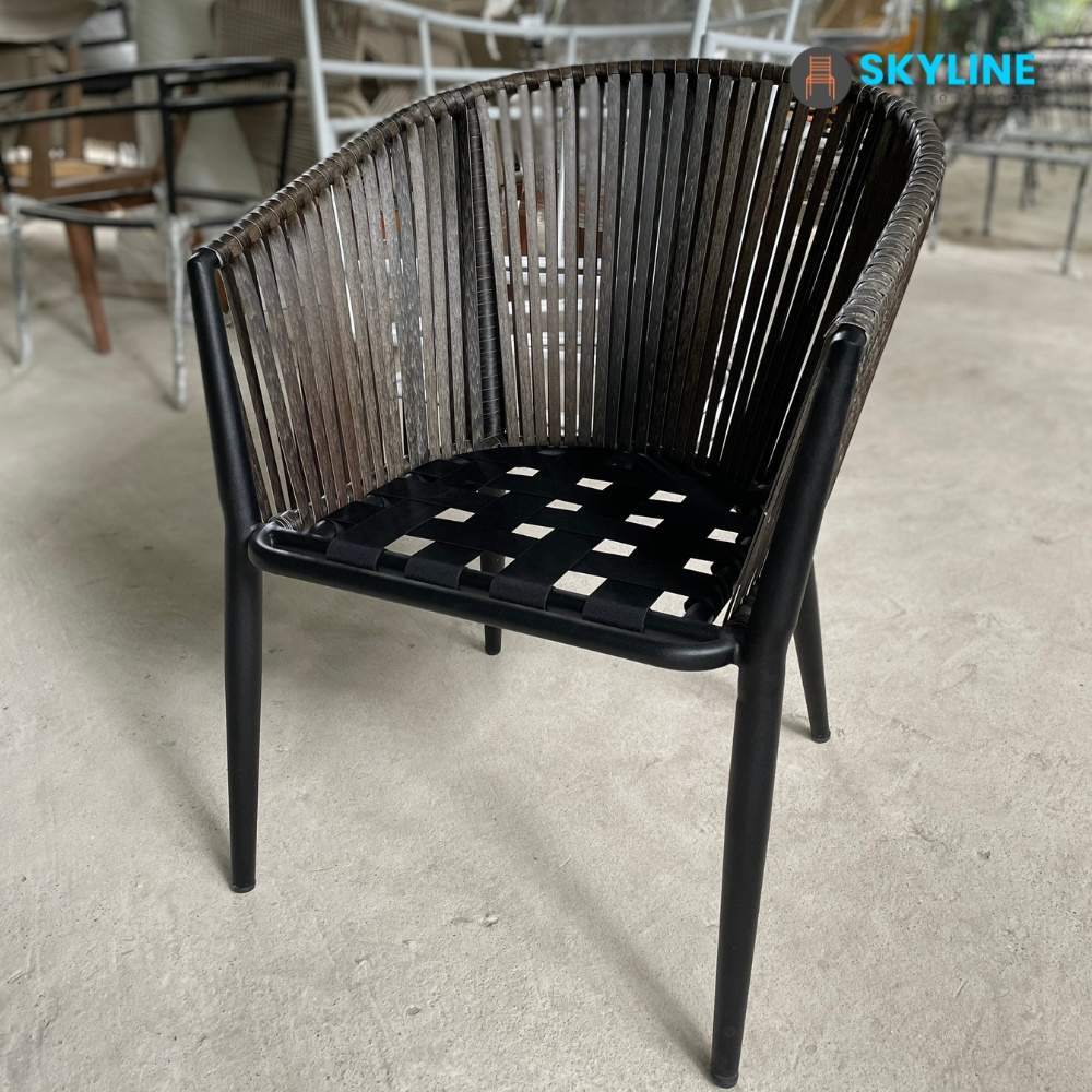 Skyline Restaurant Hotel Outdoor Wicker Dining Chairs Patio Furniture Modern Luxury Rattan  Chairs