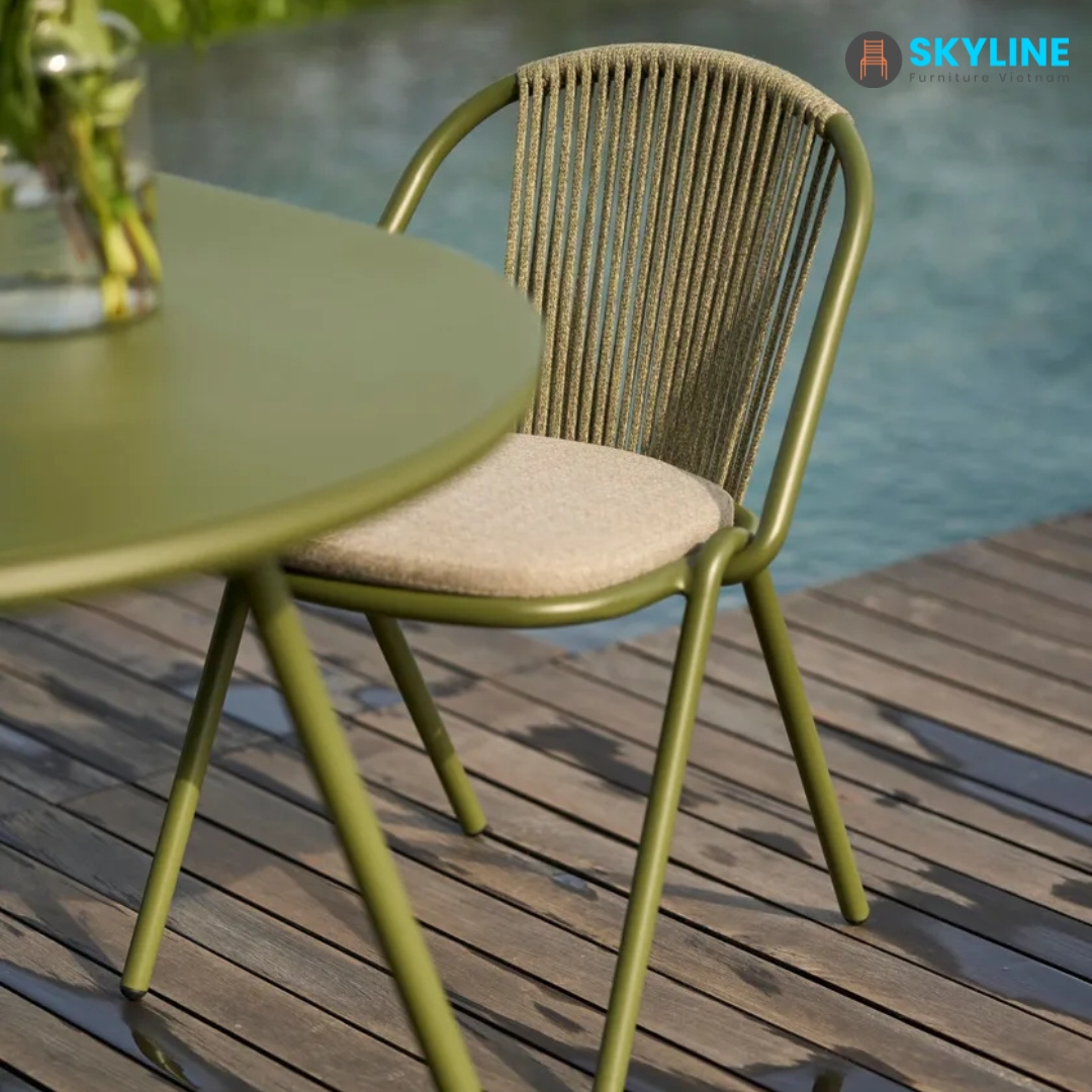 Outdoor dining chairs Rattan/Rope set patio furniture new style restaurant leisure rope garden chairs