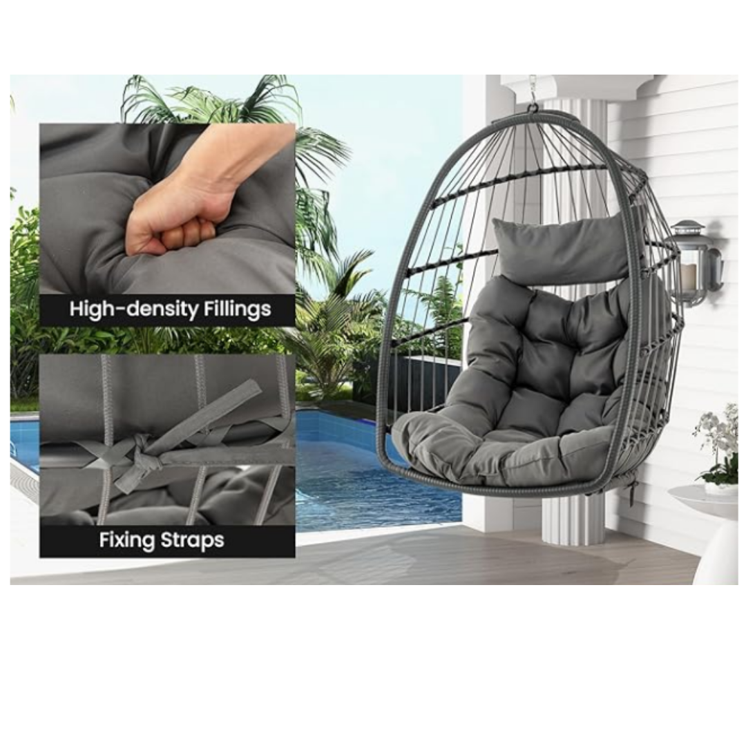 Outdoor Foldable Patio Swing Hanging Chair with Rattan Hanging Egg Swing Chair from Viet Nam