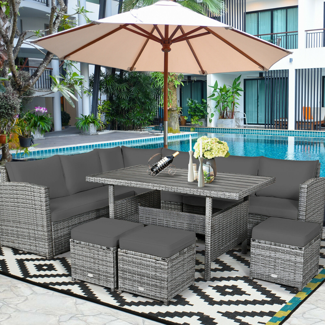 Custom Modern hotel luxury Outdoor furniture waterproof PE wicker patio outdoor rattan garden sofa From Viet Nam