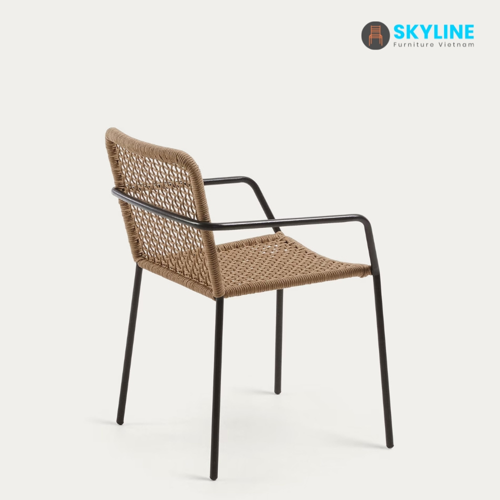 Modern Nordic Ash Wood Woven Wicker Cafe Chair Dining Chair Rattan/ Rope Home Furniture Wood Chair from Viet Nam