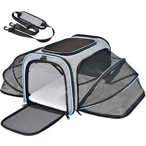 Foldable Pet Dog Cat Carrier Bag Airline Travel Cat Carrier Crossbody Bag for Pets Portable Breathable Mesh Bags