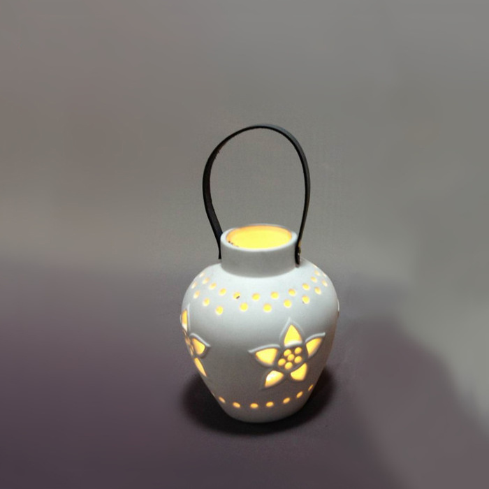 New products 2019 Ceramic storm lantern for home decor