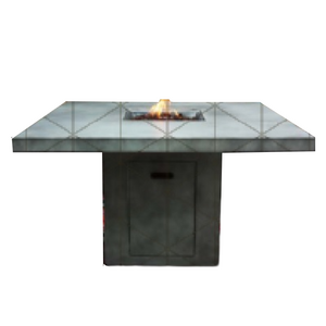 Outdoor Dining Natural Gas Diy Patio Set Metal Fire Pit Square Table Firepit