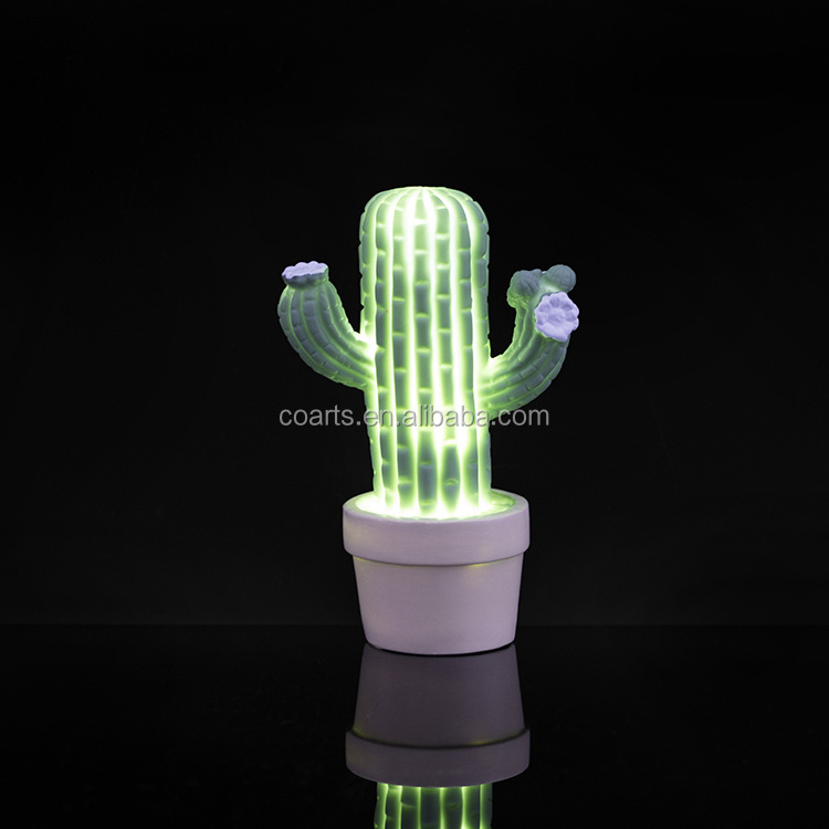 CE Cheap price potted plant pretty cactus led night light