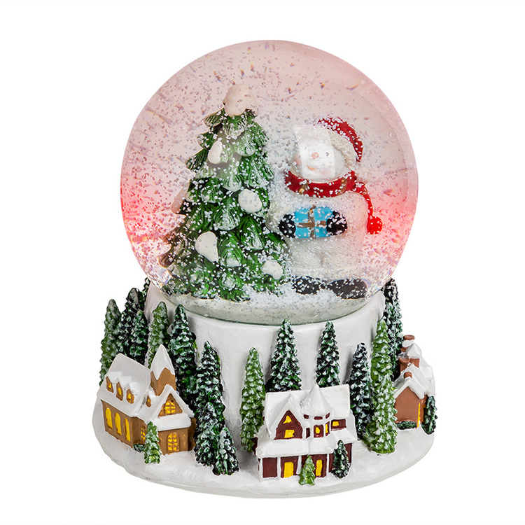 Favors Glass Crafts Christmas Snow Globe Flying Snow Musical Diy Plastic 2021 Wholesale High Quality Wedding Resin Artificial