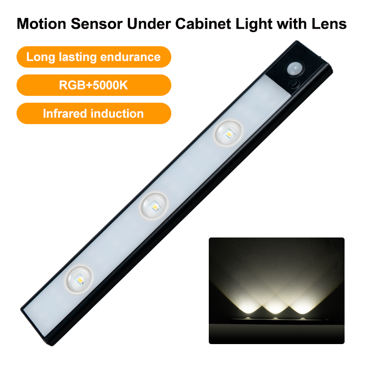 Under Cabinet Lights LED Motion Sensor Light Indoor USB for Closet Cabinet Kitchen 3 Modes Stepless Dimming Hill Lighting