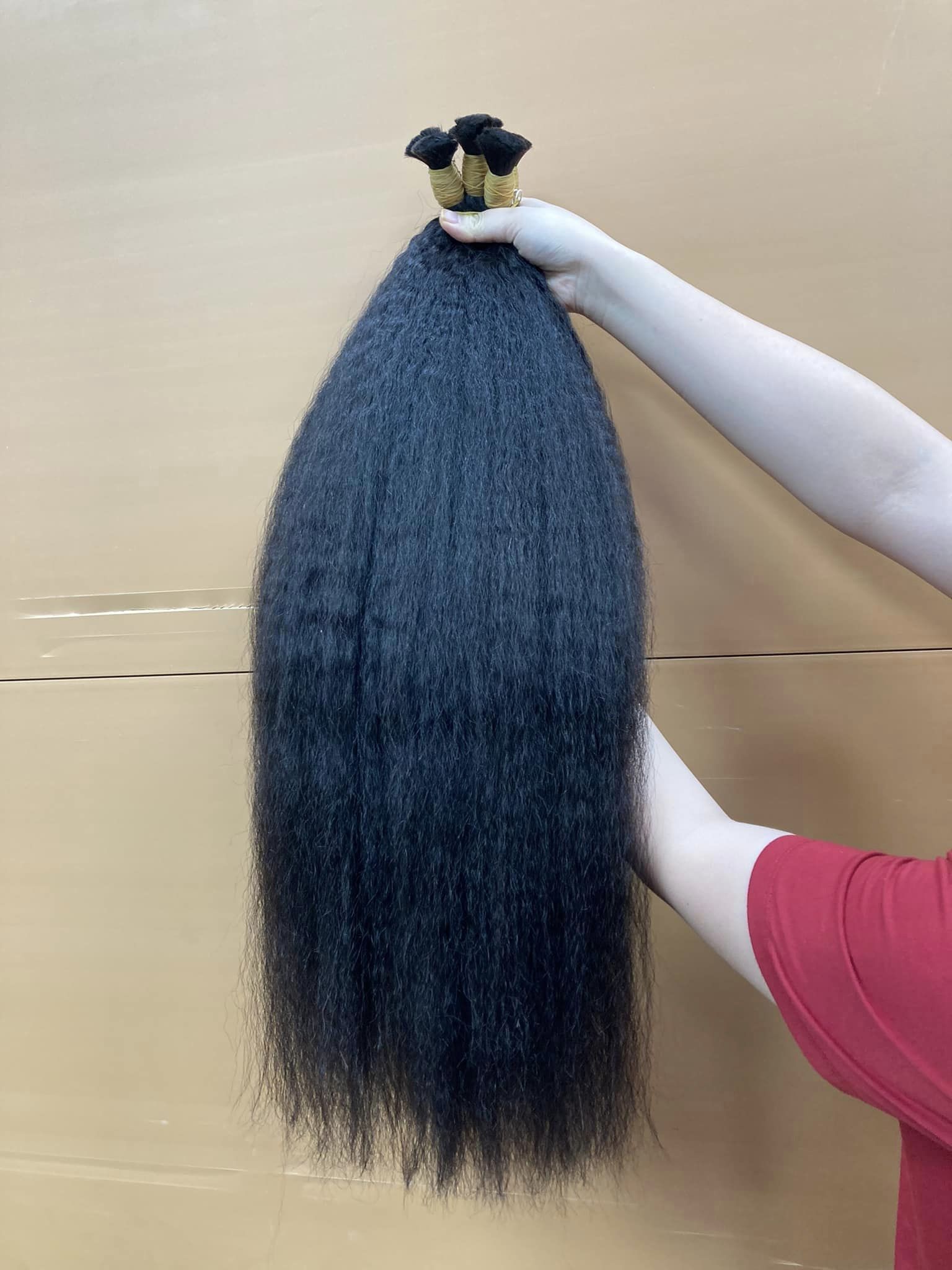 Stunning must have item 1B black wavy curly straight human hair bulk human hair for braiding virgin raw Vietnamese hair