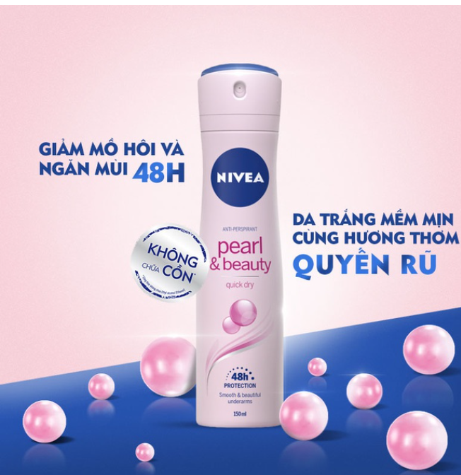 Deodorant Spray Nivea Pearl And Beauty Smooth And Beautiful Underarms  150ml x 12 pcs