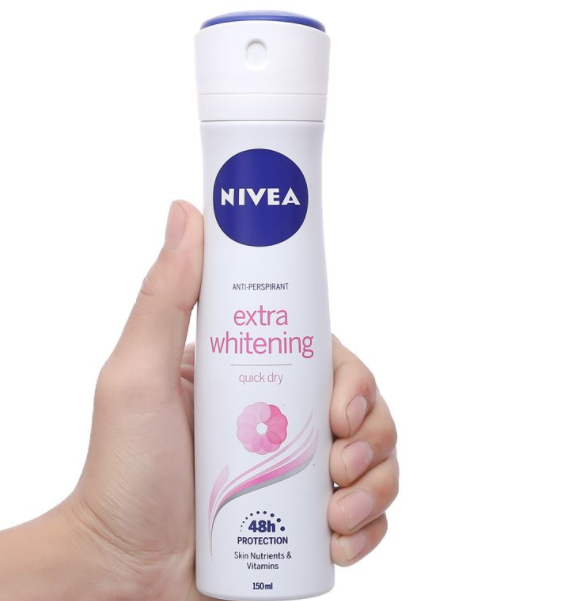 Deodorant Spray Nivea Whitening 48h Protection Skin Nutrients And Vitamins 150ml x 12 pcs