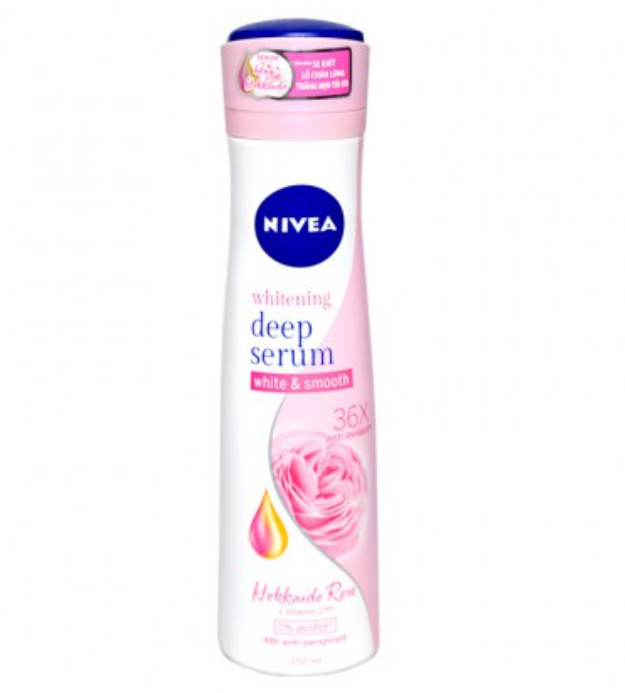 Deodorant Spray Nivea Whitening Deep Serum Hokkaido Rose 150ml x 12 pcs