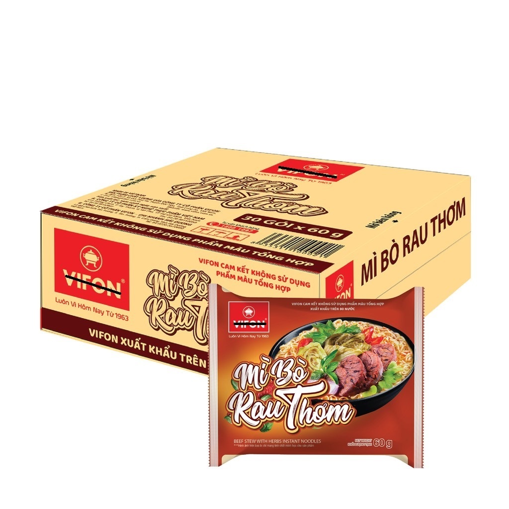 Quality Yummy Instant Noodles Delicious Beef Flavour Instant Noodles 60g x 30 bags