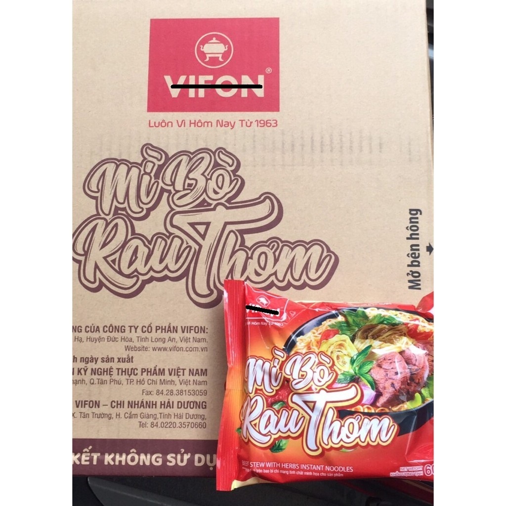 Quality Yummy Instant Noodles Delicious Beef Flavour Instant Noodles 60g x 30 bags