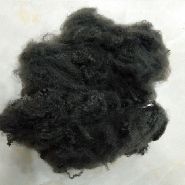 Staple Fiber from Vikohasan Manufacturer Vietnam Solid Dry Recycled Polyester for Sale 6D51SD Black 100% Polyester 6D 51mm