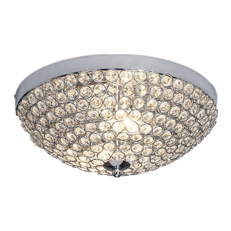 Hight Quality Mini Style Bowl Shaped Flush Mount Ceiling Fixture Chrome Finish Crystal Ceiling Light Luxury Crystal Light