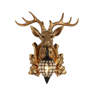 Modern Country Style Vintage Antler Wall Light Personality Deer Lamp For Bedroom Buckhorn Wall Lamp Fixture With E14 Bulb